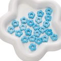 16mm light blue flower beads with marble texture for DIY jewelry making - 1 Piece/Pack (Diameter 16mm, Hole 4.5mm) / Blue
