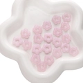 Pink translucent glass flower beads with large holes for DIY handmade jewelry crafting - 1 Piece/Pack (Diameter 16mm, Hole 4.5mm) / Pink