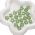 Light green glass flower charms for DIY handmade jewelry bracelets and necklaces - 1 Piece/Pack (Diameter 16mm, Hole 4.5mm) / Green