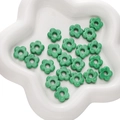 16mm vintage green glass flower beads with malachite texture for DIY jewelry making - 1 Piece/Pack (Diameter 16mm, Hole 4.5mm) / Dark Green