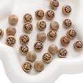 Handmade jujube wood beads with Chinese characters Pingan and Fu for DIY jewelry making - Peace and Blessing Bead