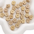 Perles fleurs en bois de jujubier naturel pour bijoux DIY avec design à 5 pétales - Petite Fleur de Prunier 2
