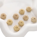Neuf perles de lotus en bois sculpté pour la création de bijoux DIY personnalisés - Forme de Fleur de Lotus