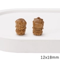Carved wood Buddha head beads in 12x18mm size for DIY jewelry making and bracelets - Tara (12x18mm, 1 Piece/Pack)
