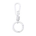 Minimalistischer weiß lackierter Feder-Karabiner Schlüsselanhänger und O-Ring Tasche - Weiß