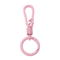 Rosafarbener matter Schlüsselanhänger mit D-Ring-Karabiner für DIY Taschendekoration - Rosa