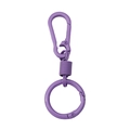 Violetter Makronen-Feder-Schlüsselanhänger mit Karabiner und Rundring für Taschen - Lila