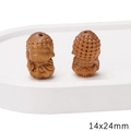 Pair of Buddha wooden beads 14x24mm for DIY jewelry making and bead accessories - Do-No-Evil Monk (14x24mm, 1 Piece/Pack)