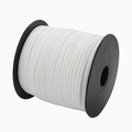 Roll of 3mm white faux suede leather cord for DIY jewelry making and braiding crafts - 3mm 4m/Pack / White