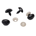 Lot de truffes ovales noires en acrylique avec rondelles pour yeux de peluche DIY - 12x15mm Noir (30 Paires/Paquet)