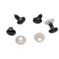 Occhi di sicurezza neri in acrilico con perni filettati e rondelle per peluche fai-da-te - 6x9mm (50 Paia/Pacco) / Nero