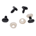 Occhi di sicurezza ovali neri per bambole fai-da-te con rondelle in plastica morbida - 9x12mm (30 Paia/Pacco) / Nero