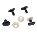 Occhi di sicurezza ovali neri filettati per bambole di peluche e lavori manuali DIY - 10x14mm (30 Paia/Pacco) / Nero