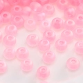 DIY jewelry beads in translucent matte pink finish for handmade necklaces and bracelets - Style #04 / 3mm (10g/Pack, approx 220 Pieces) / Pink Translucent Frosted