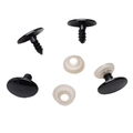 Set di 3 occhi di sicurezza neri in acrilico con vite e rondelle per peluche fai-da-te - 12x17mm (20 Paia/Pacco) / Nero