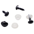 Nez de sécurité triangulaires en acrylique noir avec rondelles pour poupées DIY en peluche - 50 Paires (6x8mm) / Noir