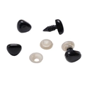Yeux de sécurité triangulaires noirs filetés avec rondelles pour poupées en peluche DIY - 40 Paires (10x11mm) / Noir
