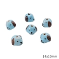 Blue and brown 14x10mm cute puppy shaped ceramic beads for handmade DIY jewelry - Blue Dog Head Style (BCD030-22) / 1 Piece Pack