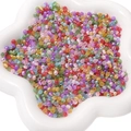 Mix of 4mm aurora cat eye glass beads for DIY jewelry making in a white petal bowl - 4mm (10g/Pack) / Colorful