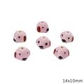 Pink ceramic dog charms 14x10mm for DIY jewelry making and handmade bead bracelets - Pink Dog Head Style (BCD030-23) / 1 Piece Pack