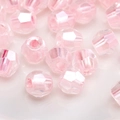 Pink iridescent faceted beads for DIY jewelry making with a pearlescent finish - Pink Pearlescent Faceted Cut
