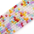 Perles en verre facettées de 3mm pour bijoux DIY avec fils colorés mélangés vibrants - Utopie de Bonbons / 3mm 36cm/Mèche (env. 120 perles)