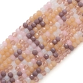 Perles en verre facettées de 3mm aux couleurs pastel pour bijoux DIY et colliers - Bonbon au Lait et à la Pêche / 3mm 36cm/Mèche (env. 120 perles)