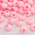 Pink matte round beads for DIY jewelry with center hole for bracelets and necklaces - Candy Pink Matte Frosted Irregular Bead