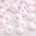 Flat round pink frosted glass beads for DIY jewelry making and handmade bracelets - Pink Matte Frosted Flat Round Bead