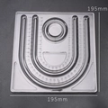 Clear acrylic beading design board with U-shaped grooves and scale marks for jewelry - Large Transparent Square Board