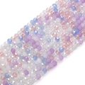 Brin de perles en verre facetté de 3mm en mélange pastel pour bijoux DIY - Rêve de Glycine / 3mm 36cm/Mèche (env. 120 perles)