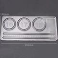 Transparent acrylic bead design board with 16-18cm sizing rings and 290x130mm scale - Large Transparent Design Board