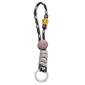 Braided paracord keychain with smiley bead and blue heart charm in camo green - #01 Style (Camouflage Pattern) / Approx. 14cm (1 Piece/Pack)