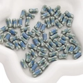 Blue and green marbled bone-shaped ceramic beads for DIY jewelry and bracelets - 6x12mm (2 Pieces/Pack) / Medium Blue