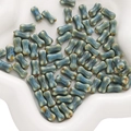 Blue kiln-glaze bone-shaped ceramic spacer beads for DIY jewelry making and crafts - 6x12mm (2 Pieces/Pack) / Teal