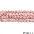 Cuentas calavera rosa 10x13mm de piedra sintética con textura marrón para joyería DIY - Forma de Calavera Grande / 10x13mm (1 Tira/Paquete, aprox. 30 Piezas) / Rosa