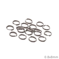 0.8x8mm stainless steel double loops jump rings for DIY jewelry and bracelet making - 0.8x8mm (100 Pieces/Pack) / Steel