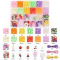 DIY jewelry making kit with clay beads and fruit pendants in a 24-grid organizer box - Fruit Party