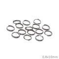 DIY jewelry connector rings in silver steel finish, size 0.8x10mm for bracelets - 0.8x10mm (100 Pieces/Pack) / Steel