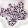 Lavender bone-shaped ceramic beads with reddish kiln glaze spots for DIY jewelry - Blue and Purple
