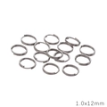 Stainless steel split rings 1.0x12mm for DIY jewelry making and keychain links - 1.0x12mm (50 Pieces/Pack) / Steel