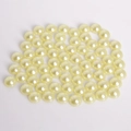 Creamy yellow 8mm half-round ABS faux pearl flatback beads for DIY jewelry and crafts - 8mm (Approx. 200 Pieces/Pack) / Light Yellow