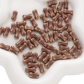 Brown ceramic bone-shaped beads with vintage glazed texture for DIY jewelry making - Dusty Pink