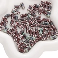 Bone-shaped ceramic beads with vintage kiln-altered glaze for DIY jewelry making - Cyan Blue
