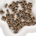 DIY ceramic bone-shaped beads with vintage brown mottled patterns for jewelry making - Dark Brown