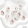 Perle natalizie in vetro con motivi pupazzo di neve e casa, 14x16mm per gioielli DIY - Stile 14 Pupazzo di Neve