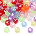 Colorful acrylic beads with letter G for DIY bracelets and handmade jewelry - 4x7mm Hole Approx 1mm 100 Pieces/Pack / Colorful White Letter G
