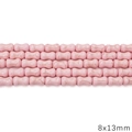 Ανοιχτό ροζ 8x13mm χάντρες από συνθετικό τυρκουάζ σε σχήμα αλτήρα με μάρμαρο - Στυλ Οστού / 8x13mm (1 Σειρά/Πακέτο, περίπου 28 Τεμάχια) / Ροζ