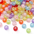 Colorful translucent acrylic letter H beads for DIY handmade jewelry and bracelets - 4x7mm Hole Approx 1mm 100 Pieces/Pack / Colorful White Letter H