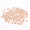 Flatback half round faux pearl beads in pinkish champagne color for DIY hair accessories - 8mm (Approx. 200 Pieces/Pack) / Light Coffee